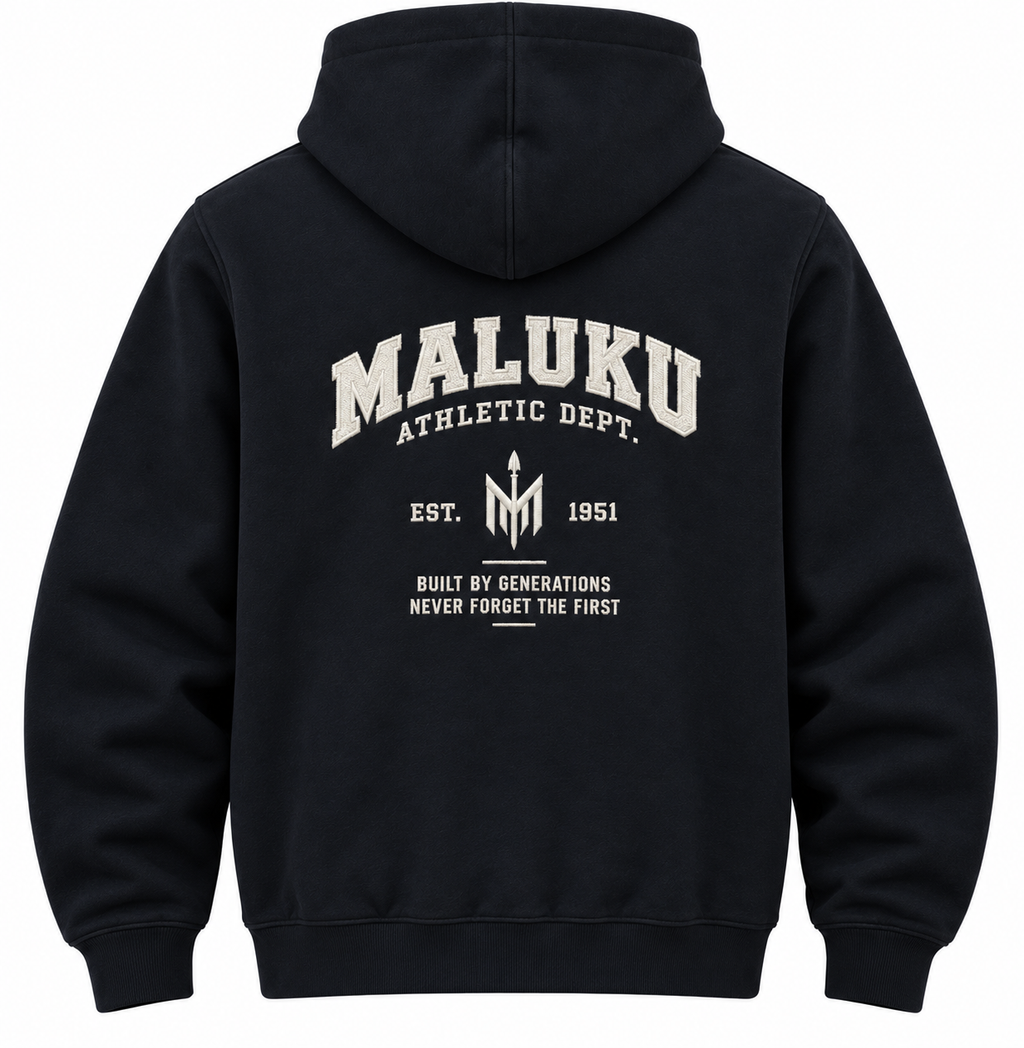 Maluku Athletic Dept. Hoodie – Black | 330GSM Regular Fit