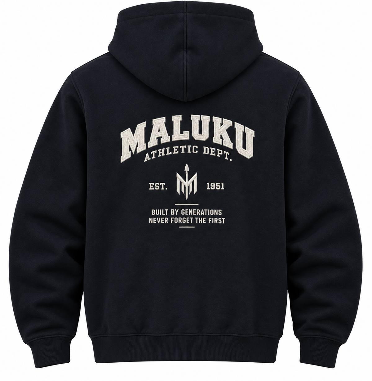 Maluku Athletic Dept. Hoodie – Black | 330GSM Regular Fit