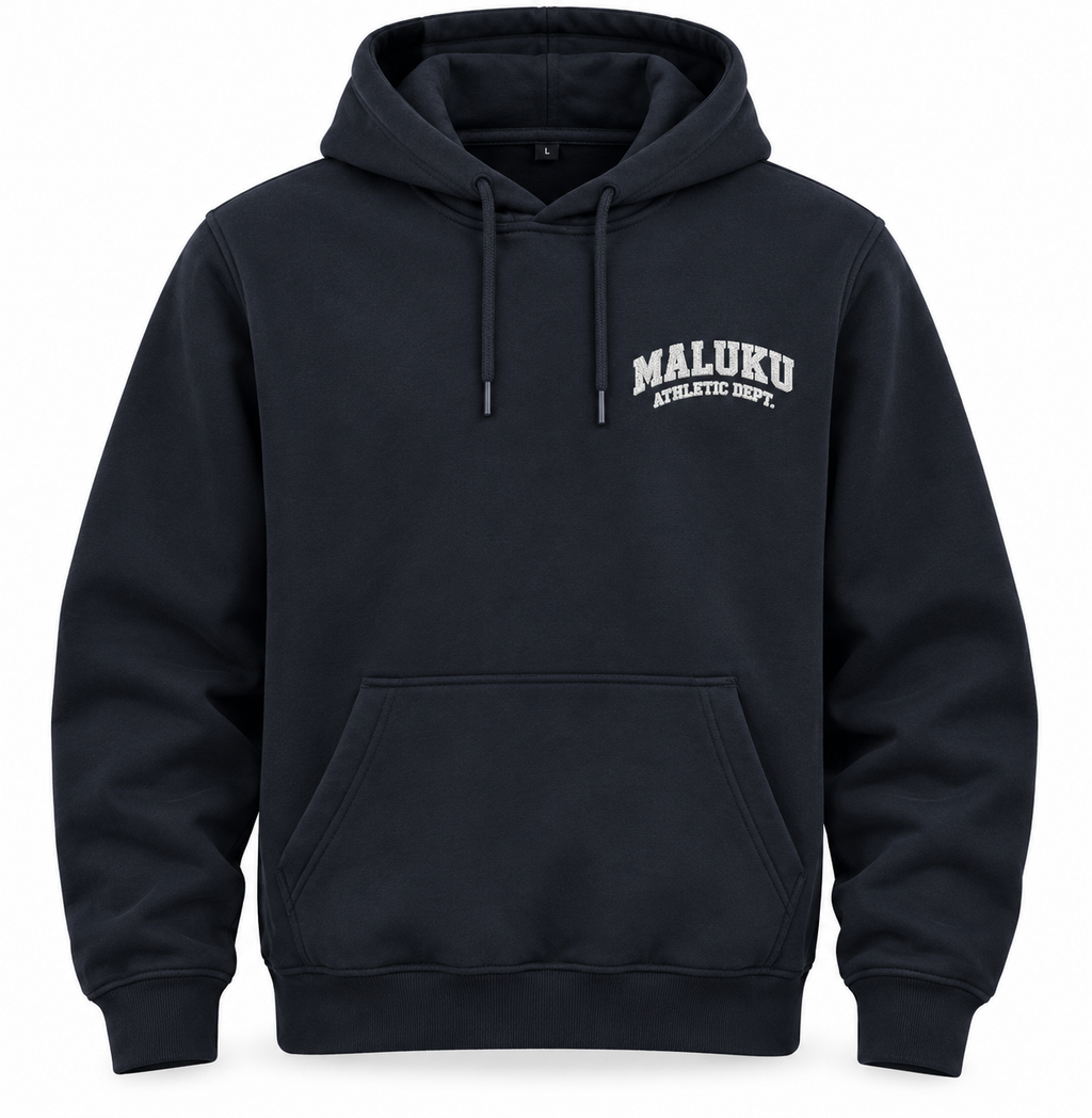 Maluku Athletic Dept. Hoodie – Black | 330GSM Regular Fit