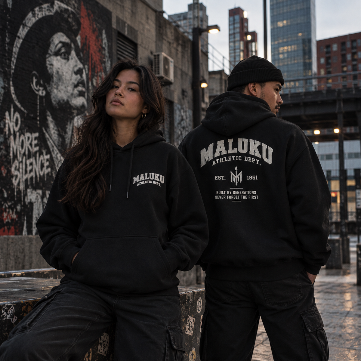 Maluku Athletic Dept. Hoodie – Black | 330GSM Regular Fit